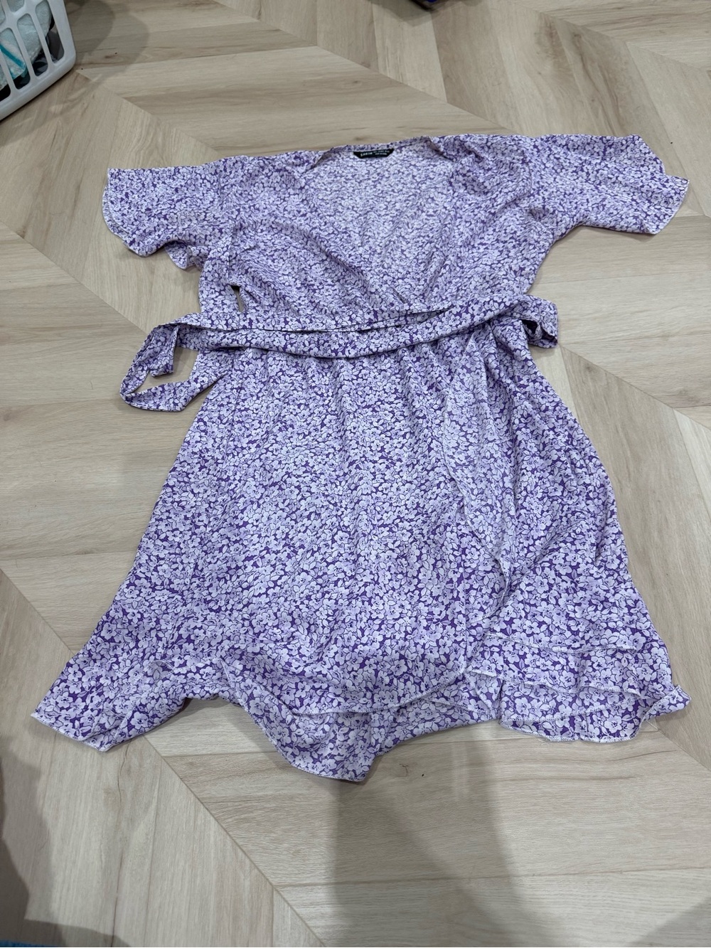 SHEIN Lilac Floral Wrap Dress - Purple